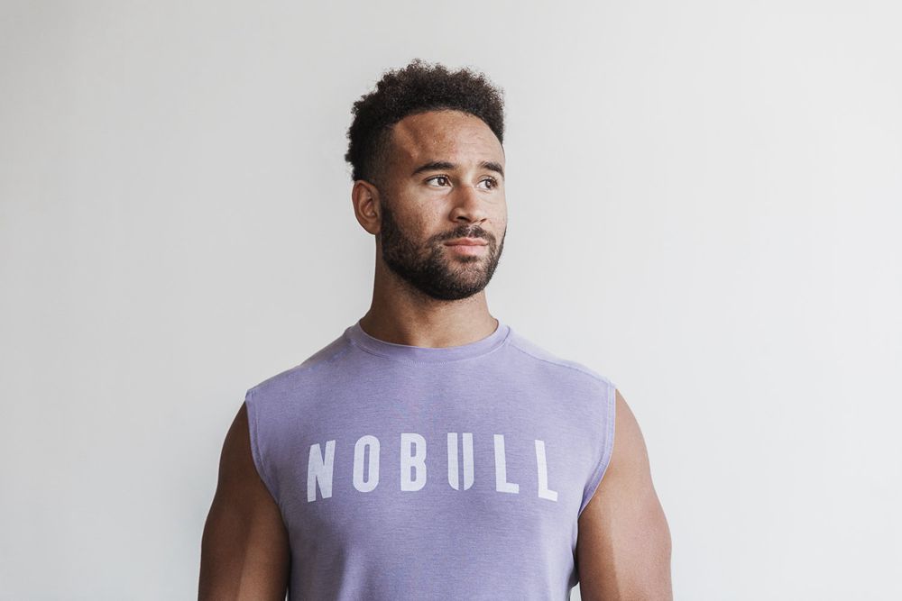 T-Shirts NOBULL Homme Lavande - NOBULL Sin Mangas,France (0936-RFNGK)